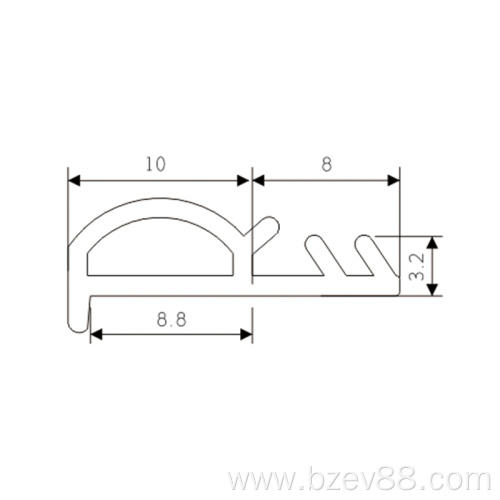 PVC interior door panel decorative hard rubber strip